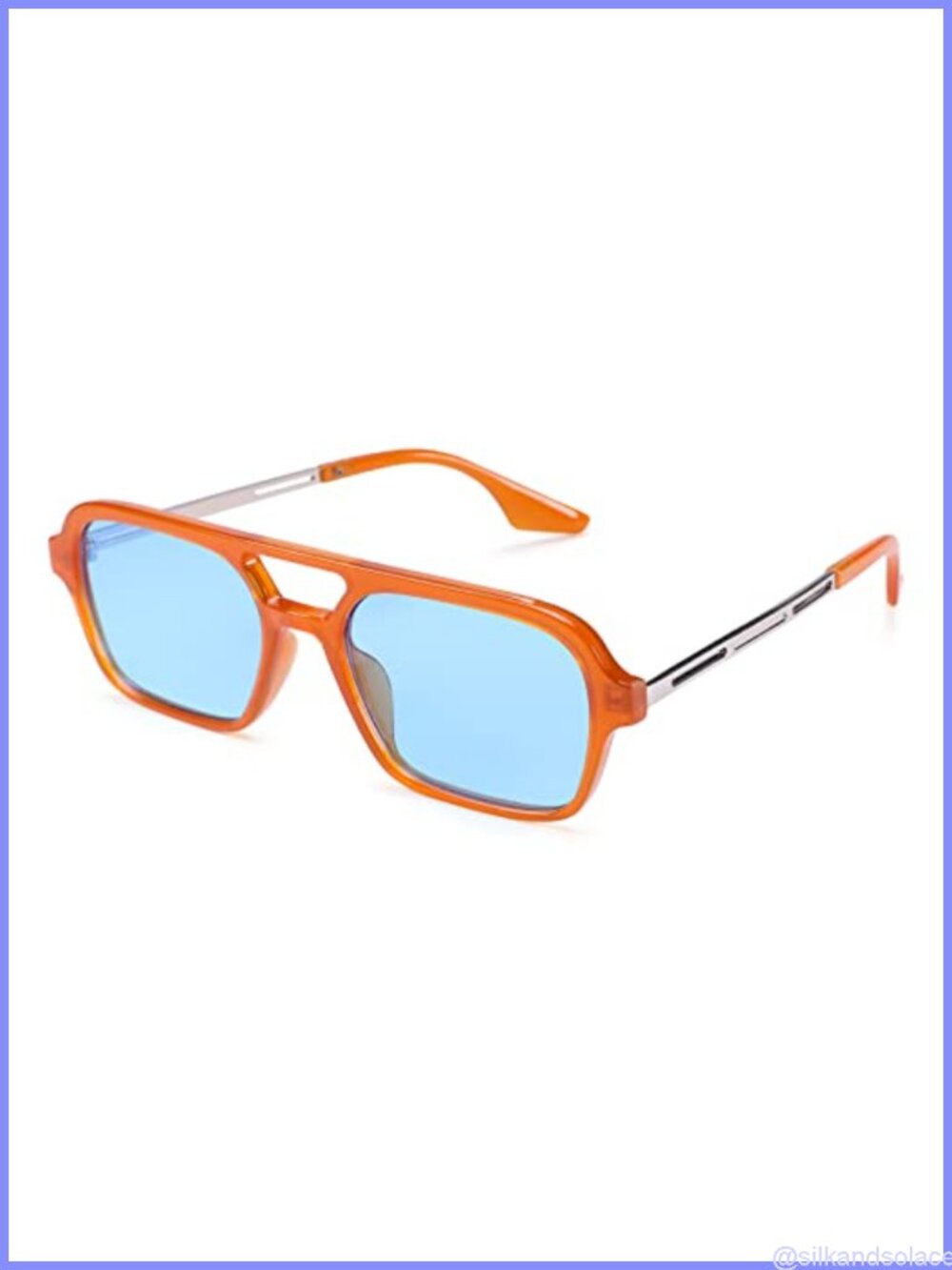 Retro 70s Aviator Sunglasses Small Square Frame Metal UV400